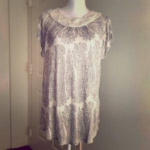 Lucky Brand Knit Top w/ Neckline Accent L